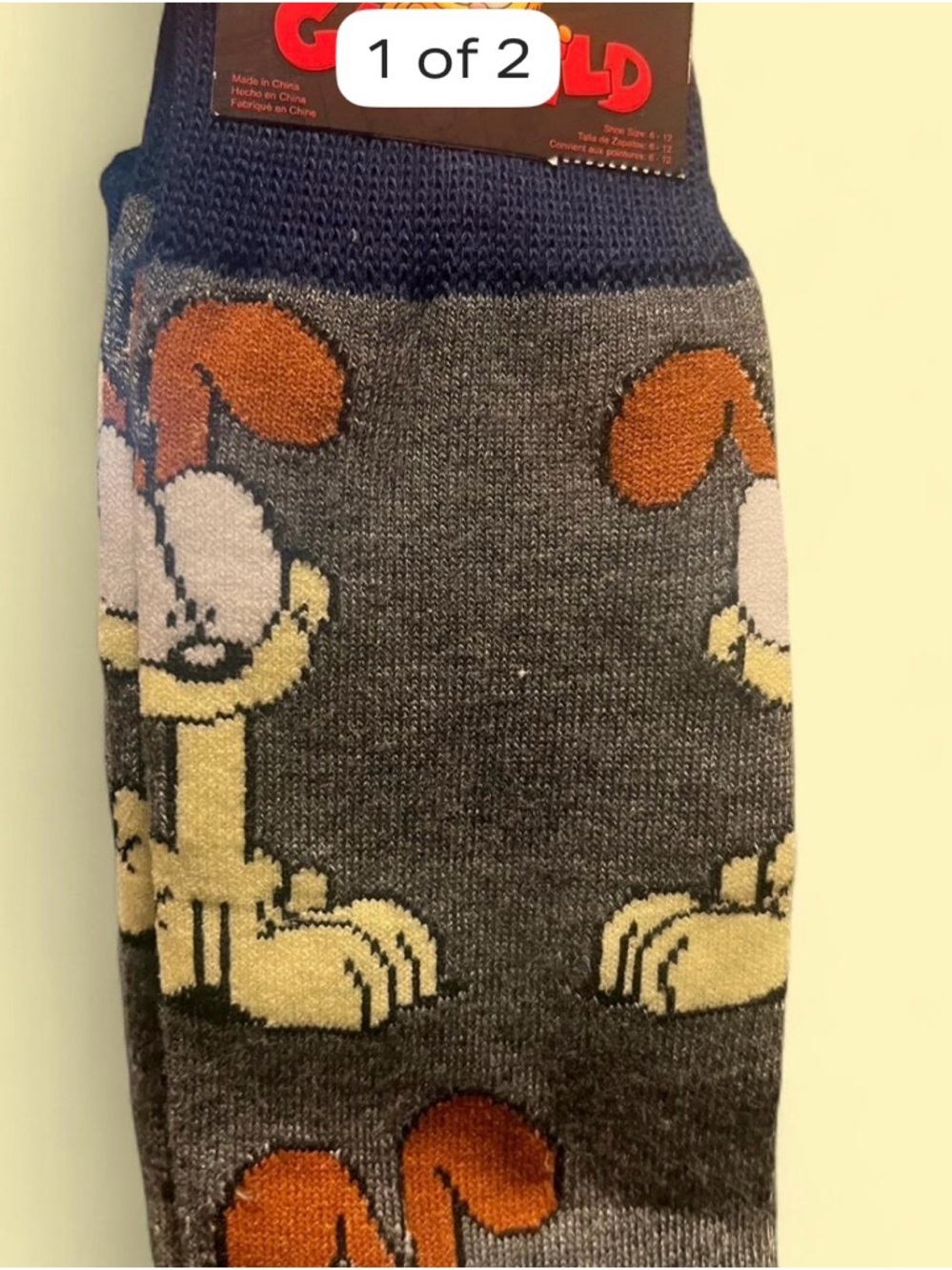 Nickelodeon Gray Garfield Socks featuring Odie